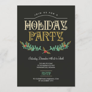 Branches Festives Fêtes Invitation
