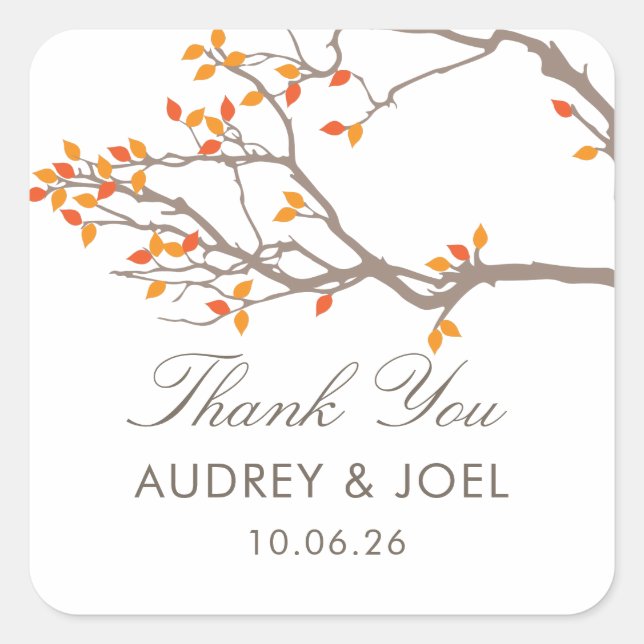 Branches joyeuses Mariage Favoriser Stickers (Devant)