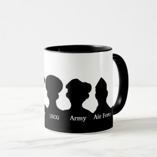 Branches militaires américaines Silhouettes Mug