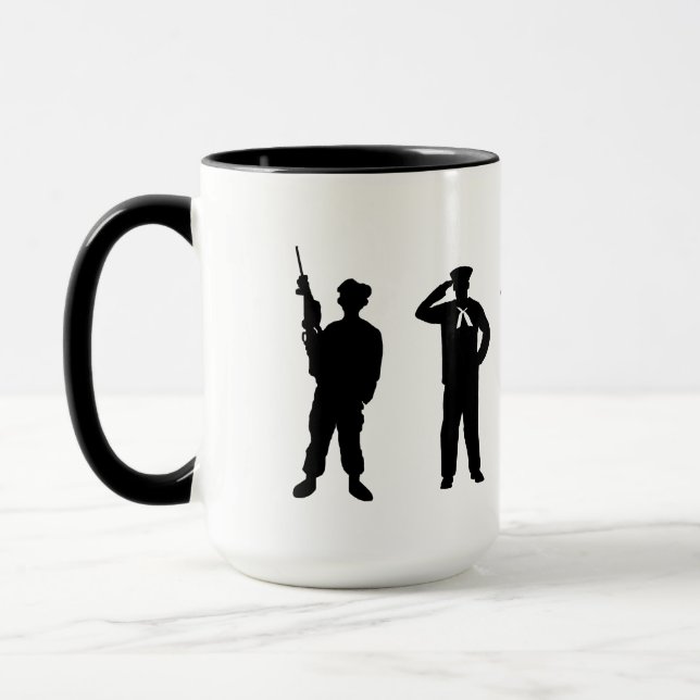 Branches militaires Silhouettes Mug (Gauche)