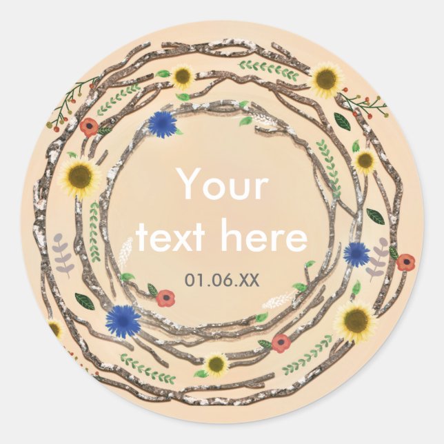 Branches rustiques Stickers Vintage Floral Spring (Devant)