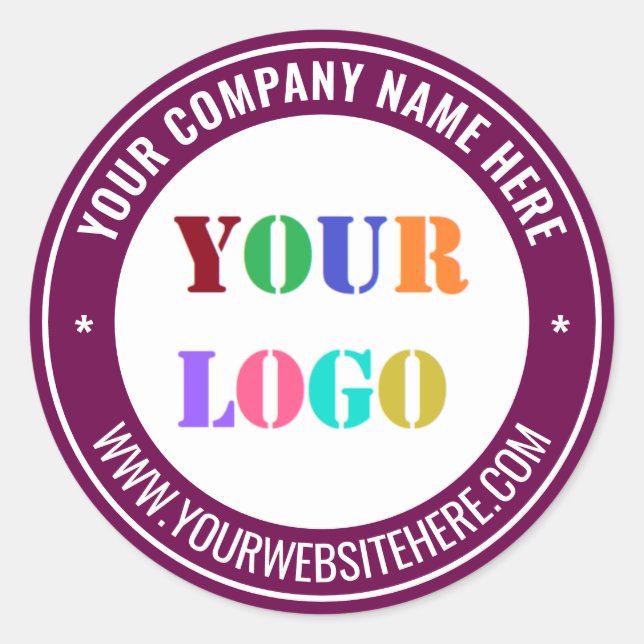 Branded Company Logo Text Round Sticker Template (Devant)