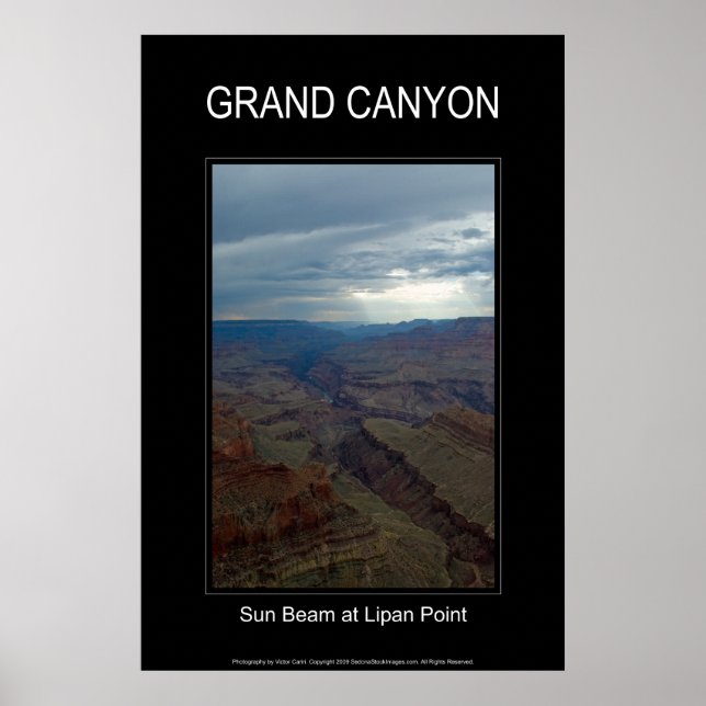 Bras de soleil à Lipan Point 4859 Poster noir (Devant)