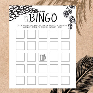Brasserie Baby - B&W - Baby shower Baby Bingo Jeu