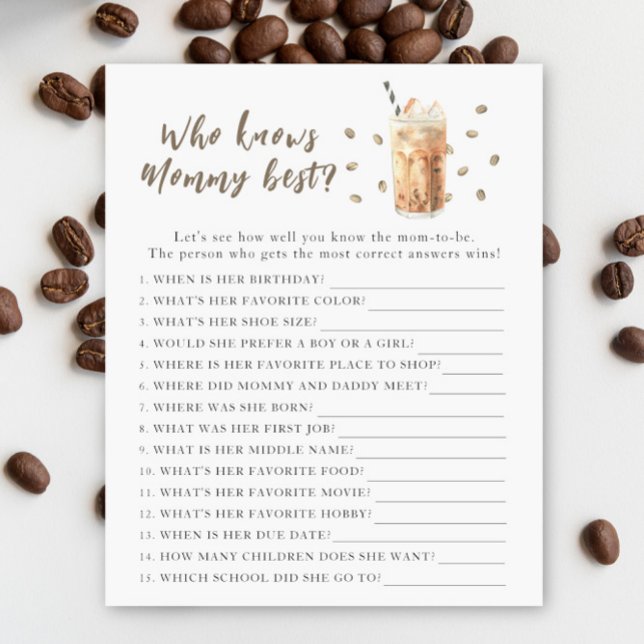 Brasserie baby shower - Qui connaît maman mieux (Créateur téléchargé)