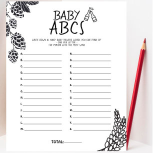 Brasserie bébé - B&W - Baby shower bébé ABC jeu