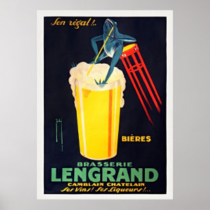 Brasserie Lengrand Poster Vintage de nourriture et