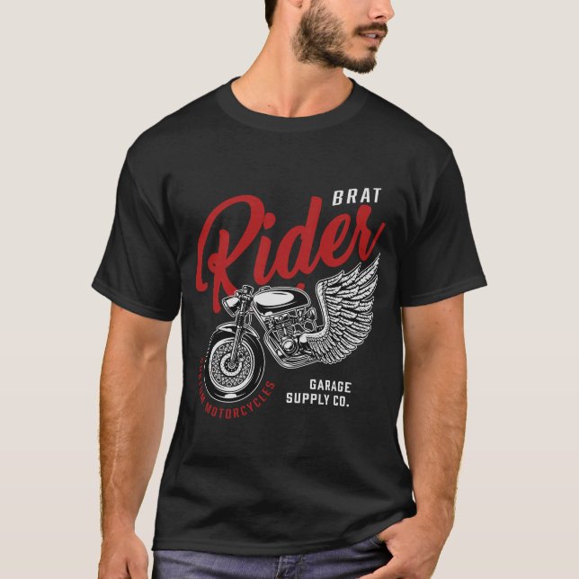 Brat Rides Motos Personnalisées T-Shirt (Devant)
