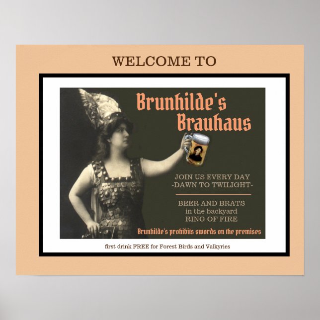 BRAUHAUS BAR POSTER DE BRUNHILDE (Devant)
