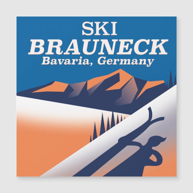 Brauneck Bavaria, affiche vintage de ski. (Devant)