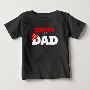 Brave Comme Papa Firefighter T-shirt noir