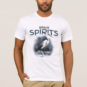 Brave Spirits Heron Nature Artistique T-shirt