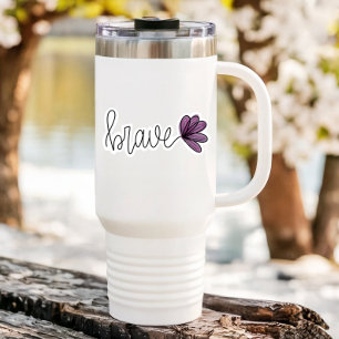 Brave Word Flower Laptop   Die-Cut Sticker