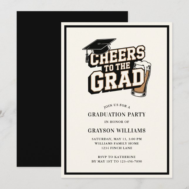 Bravo à la Graduation Party Invitation (Devant / Derrière)