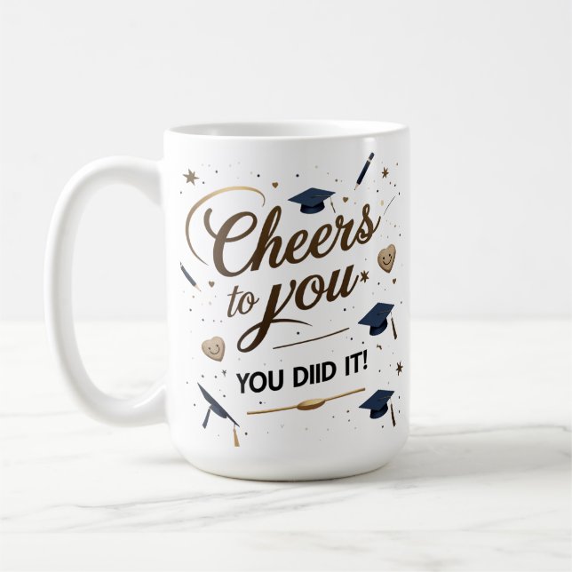 Bravo à vous Mug de Graduation - Elégant Casquette (Gauche)