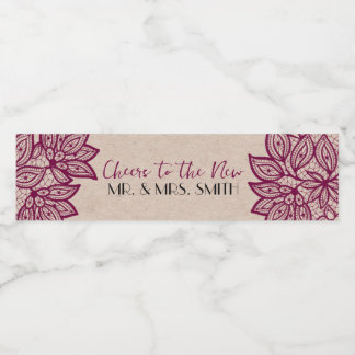 Bravo au nouveau M. & Mme Étiquettes de bouteilles