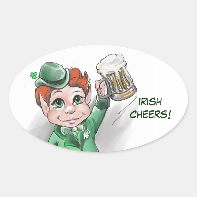 Bravo irlandais ! Sticker ovale Portrait (Devant)