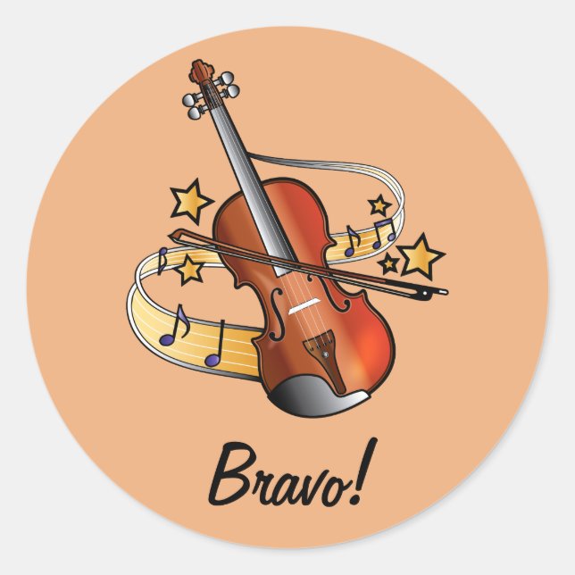 Bravo Sticker pour Garçon Violon étudiant (Devant)
