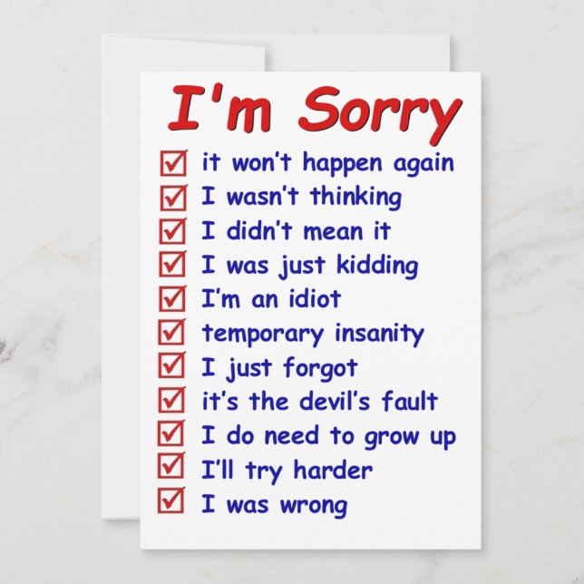 Bravo ! Super Excuses ! Carte de correspondance (Devant)