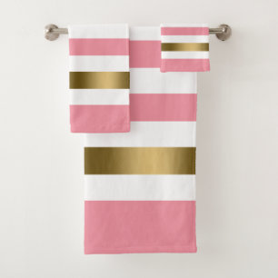 Brayures roses et blanches, accents d'or motif