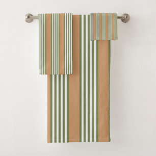 Brayures vert olive et blanc motif avec bronze