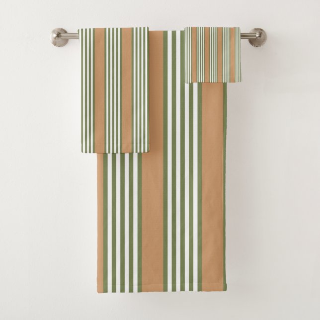Brayures vert olive et blanc motif avec bronze (En situation)