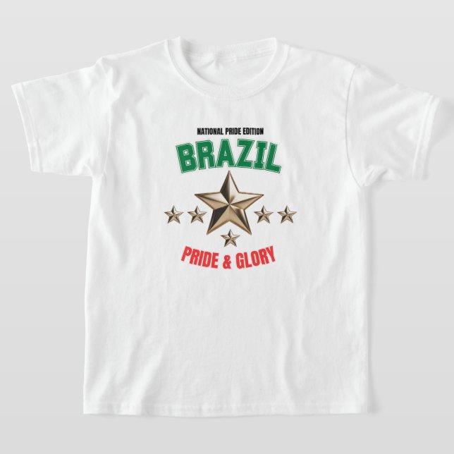 Brazil National Pride Edition Kids Basic T-Shirt (Poser)