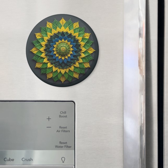 Brazilian Leaf Mandala - Refrigerator Magnet (In situ (réfrigérateur))