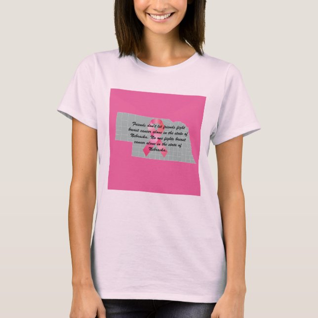 Breast Cancer Awareness in Nebraska T-shirt  (Devant)