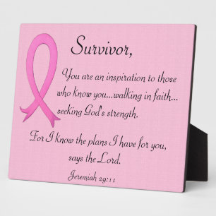 Breast Cancer Survivor Plaque with bible fraîche