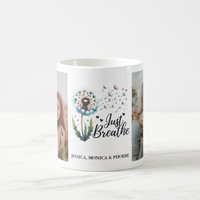 "Breathe" Dandelion Photo Mug (Centre)