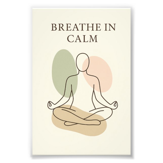 Breathe in Calm Minimalist Meditation Poster (Devant)