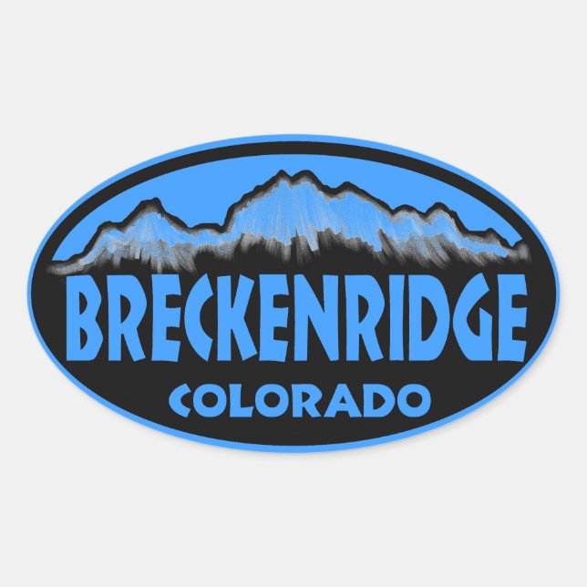 Breckenridge Colorado bleu ovale stickers (Devant)