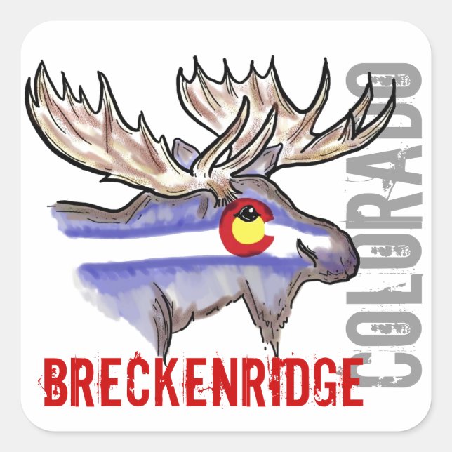 Breckenridge Colorado drapeau elk design stickers (Devant)