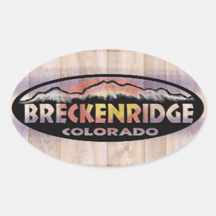 Breckenridge Colorado drapeau oval autocollants
