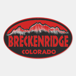 Breckenridge Colorado rouge ovale autocollants