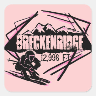 Breckenridge Colorado ski alpage autocollants rose