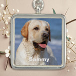 Breloque Photo de famille de chien de compagnie moderne et<br><div class="desc">Collection de bijoux sur mesure - une façon moderne et minimaliste de chérir vos proches, animaux de compagnie et souvenirs pour toujours. Nos bijoux personnalisés sont le moyen idéal pour garder votre famille et vos amis proches de votre coeur. Notre bijou photo est doté d'un design simple et élégant qui...</div>