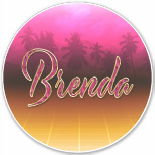 Brenda Prénom Golden Pink Autocollants