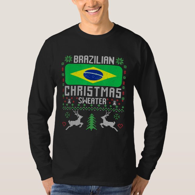 Brésil Drapeau Brésilien Sweat de Noël (Devant)