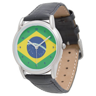 BRÉSIL DRAPEAU OR VERT MONTRE