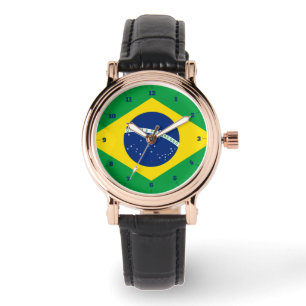 BRÉSIL DRAPEAU OR VERT MONTRE