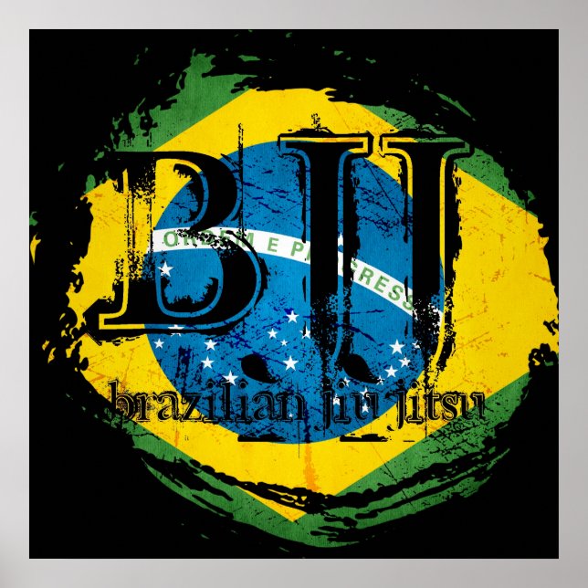 Brésil Jiu Jitsu - Poster du drapeau Vortex (Devant)