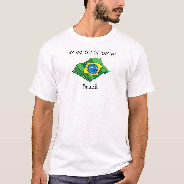 Brésil Pays Drapeau T-shirt (Devant)