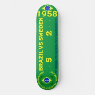 BRÉSIL VS SUÈDE 1958 Planche de skateboard 8 1/4"