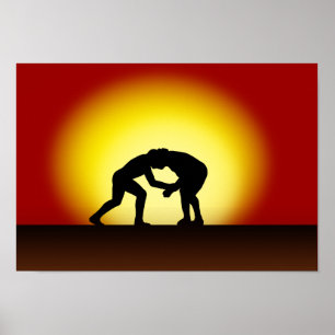 Brésilien Jiu Jitsu - affiche de coucher du soleil