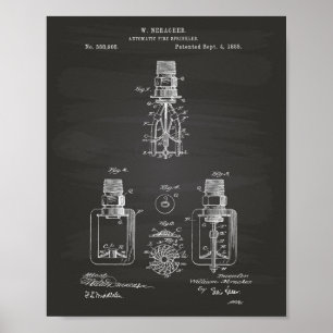 Brevet Automatique Fire Sprinkler 1888 - Tableau d