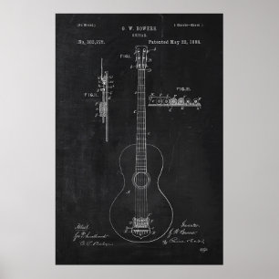Brevet de guitare de tableau noir