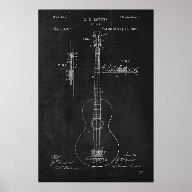 Brevet de guitare de tableau noir (Devant)