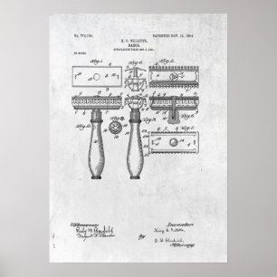Brevet Razor Imprimer Poster 1904